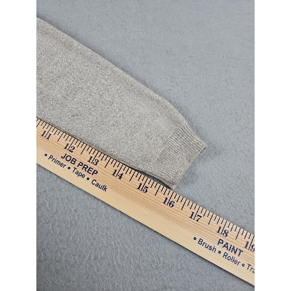 Banana Republic Women XS Petite Sweater Fine Italian Merino Wool Silver Metallic - Picture 9 of 9